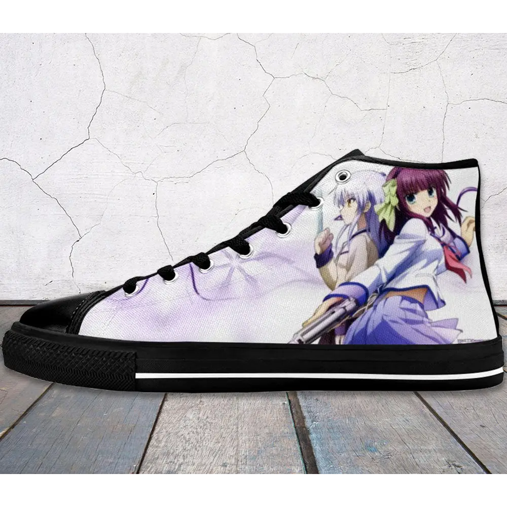 Anime Manga Angel Beats Kanade Tachibana and Yuri Nakamura Custom High Top Sneakers Shoes