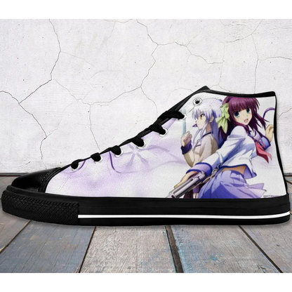 Anime Manga Angel Beats Kanade Tachibana and Yuri Nakamura Custom High Top Sneakers Shoes