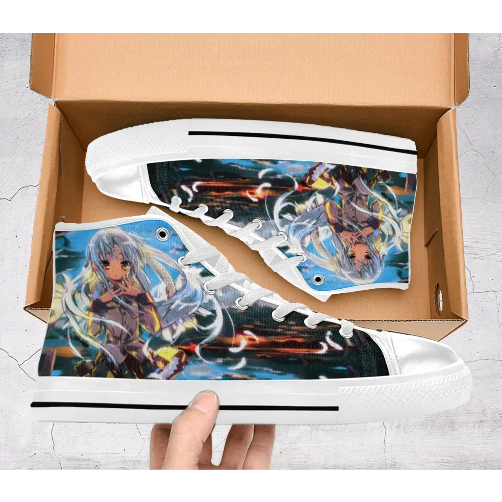 Anime Manga Angel Beats Kanade Tachibana Custom High Top Sneakers Shoes