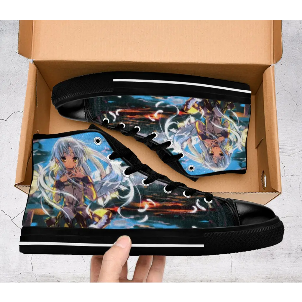 Anime Manga Angel Beats Kanade Tachibana Custom High Top Sneakers Shoes