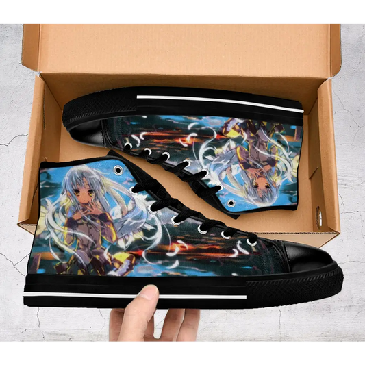 Anime Manga Angel Beats Kanade Tachibana Custom High Top Sneakers Shoes