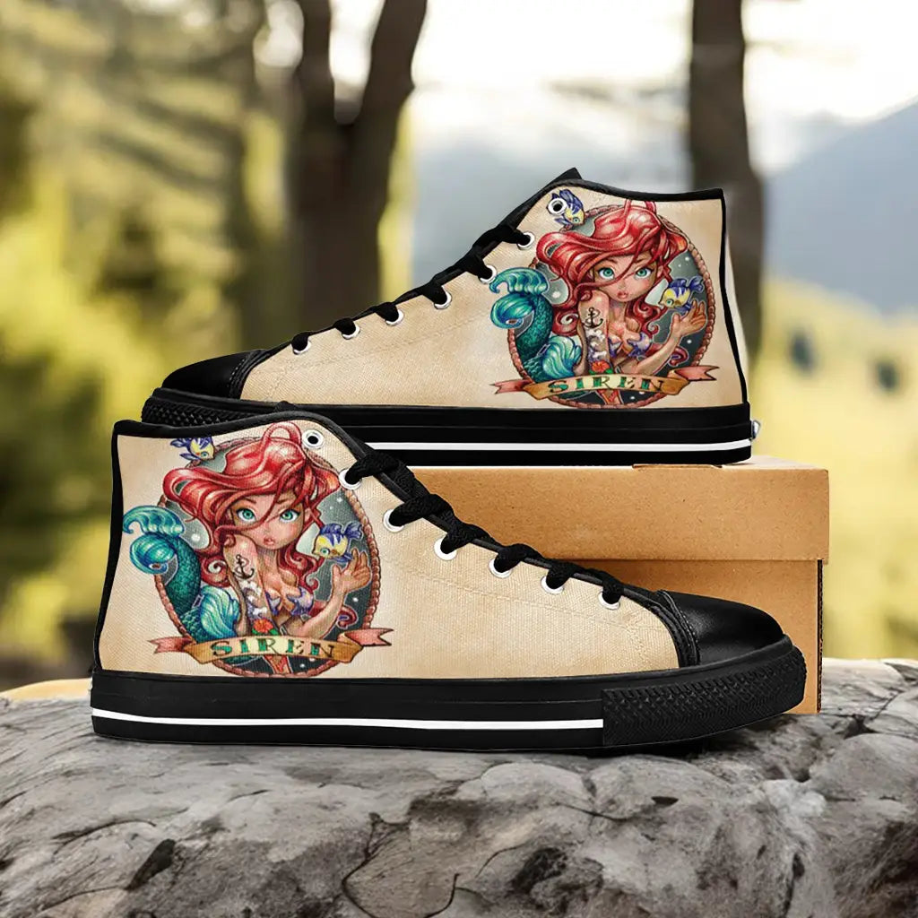 Ariel The Little Mermaid Custom High Top Sneakers Shoes