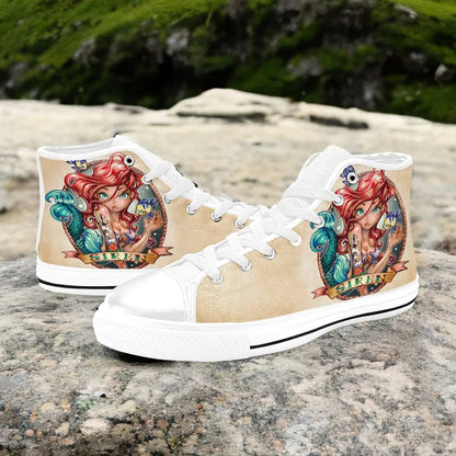 Ariel The Little Mermaid Custom High Top Sneakers Shoes