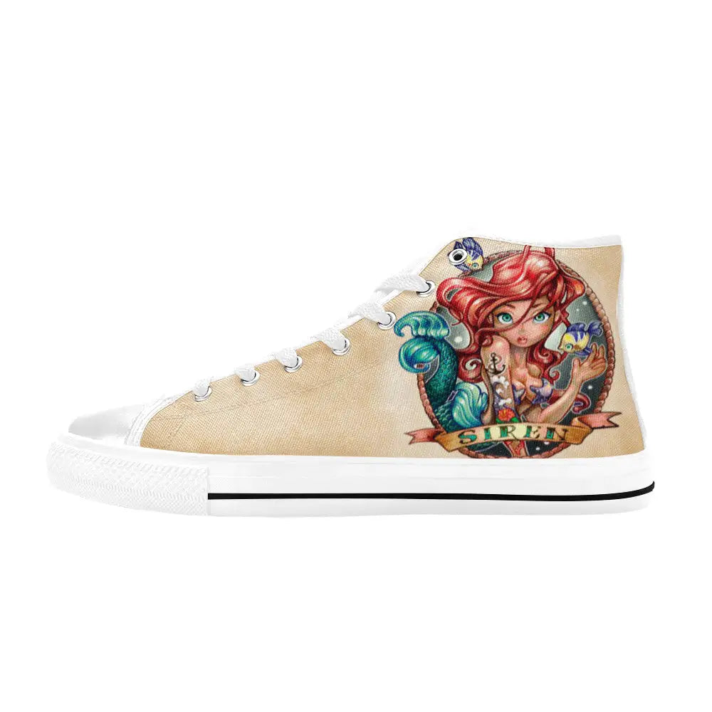 Ariel The Little Mermaid Custom High Top Sneakers Shoes