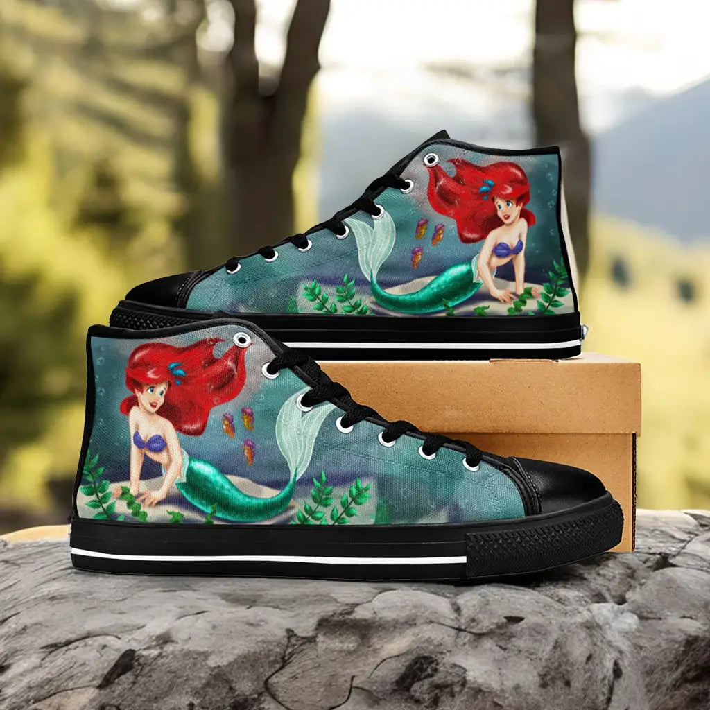 Ariel The Little Mermaid Custom High Top Sneakers Shoes