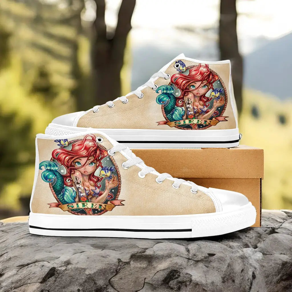 Ariel The Little Mermaid Custom High Top Sneakers Shoes