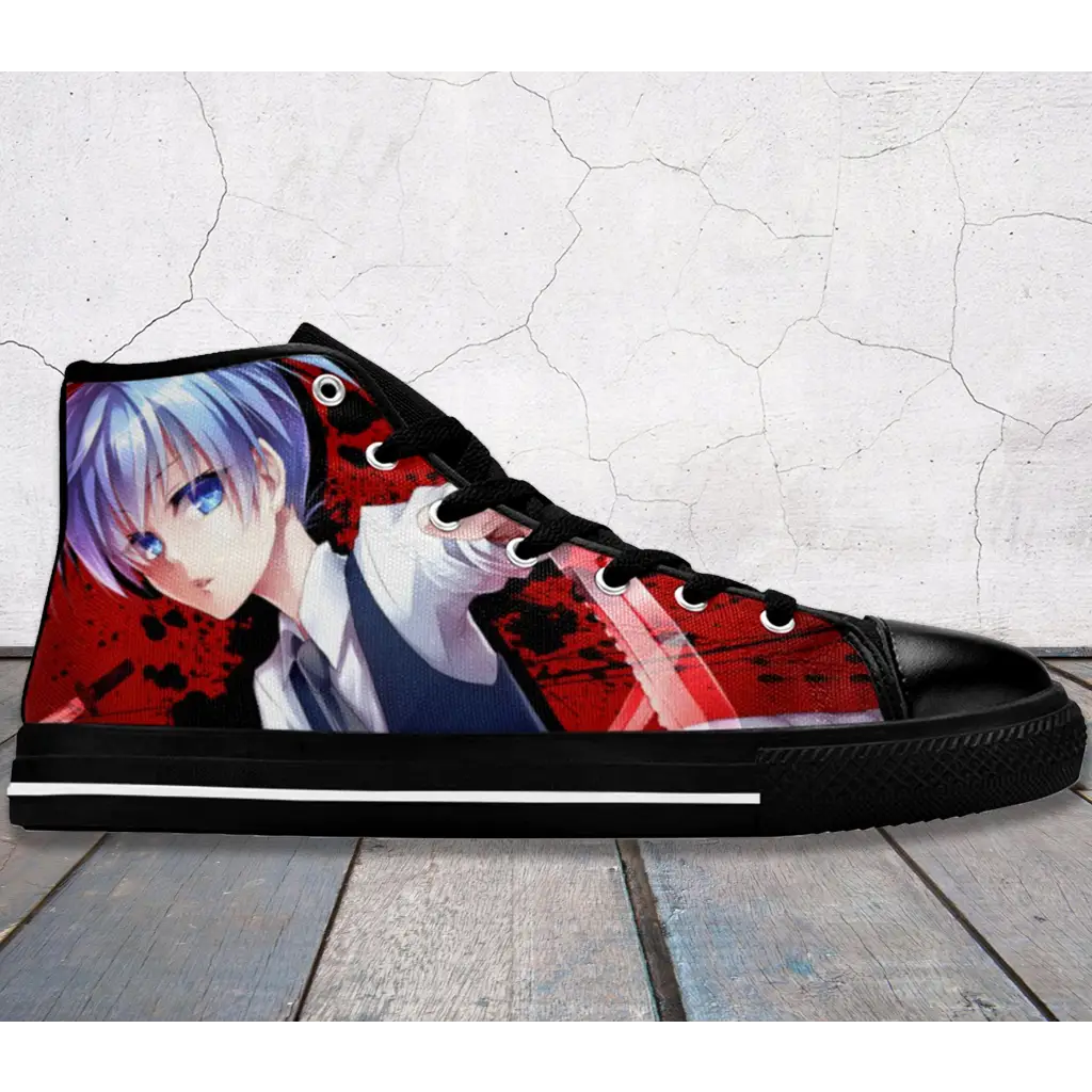 Anime Manga Assassination Classroom Menma High Top Sneakers Shoes Blue Eyes Nagisa Shiota