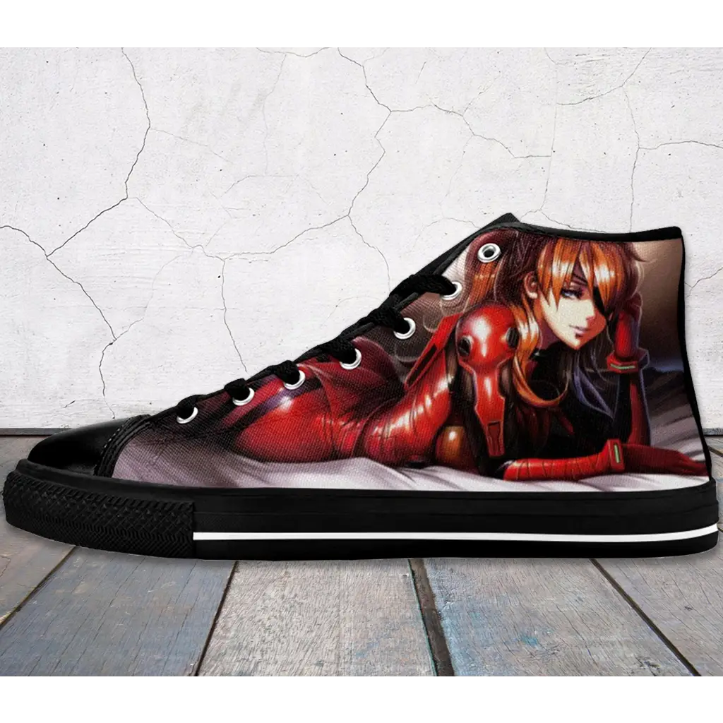 Anime Manga Asuka Langley Neon Genesis Evangelion High Top Sneakers Shoes