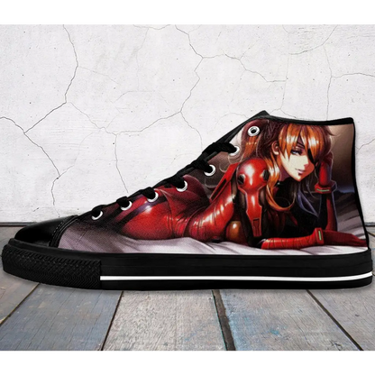 Anime Manga Asuka Langley Neon Genesis Evangelion High Top Sneakers Shoes