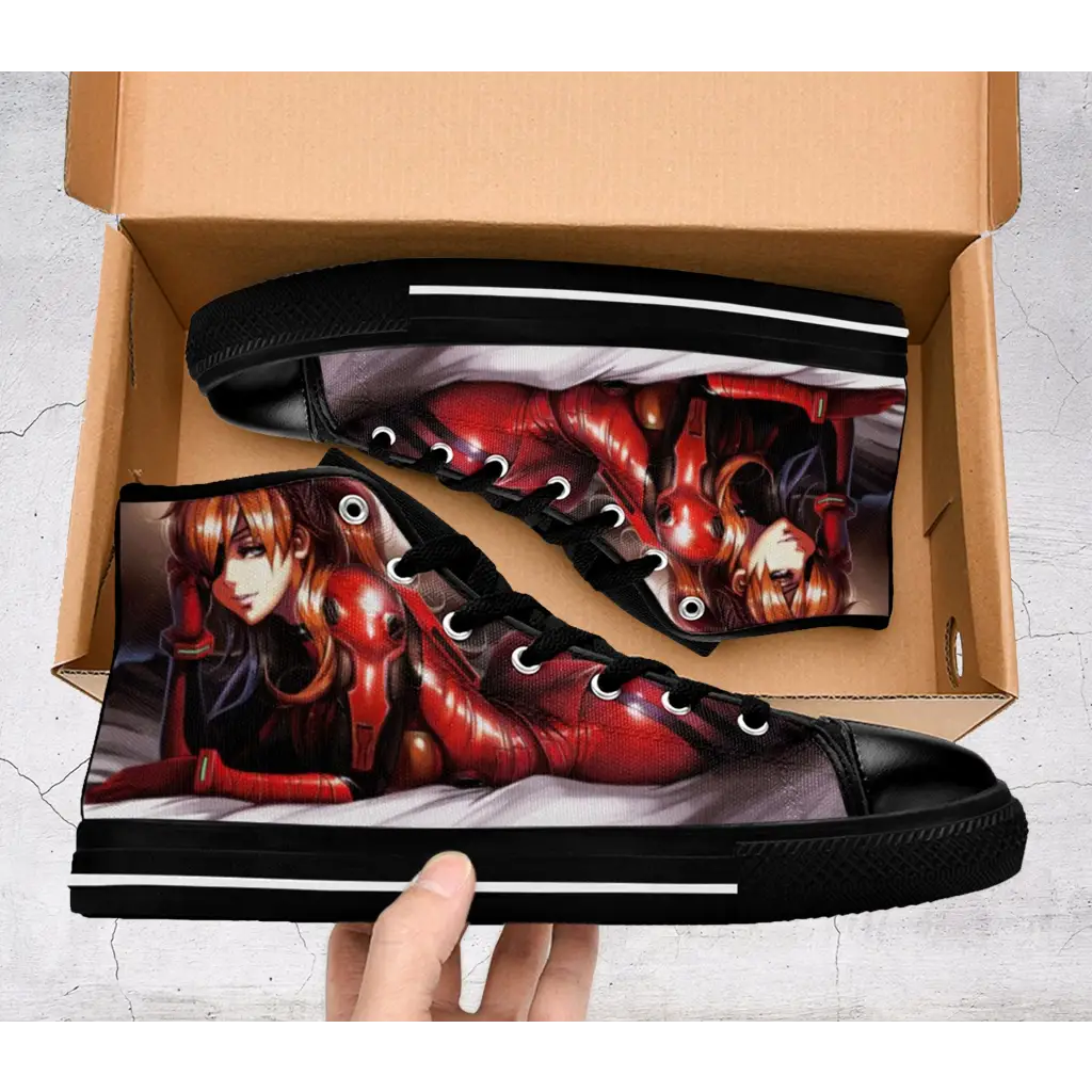 Anime Manga Asuka Langley Neon Genesis Evangelion High Top Sneakers Shoes