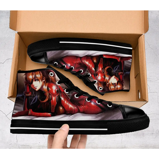 Anime Manga Asuka Langley Neon Genesis Evangelion High Top Sneakers Shoes