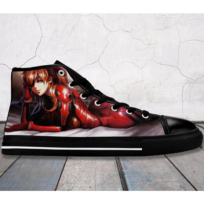 Anime Manga Asuka Langley Neon Genesis Evangelion High Top Sneakers Shoes