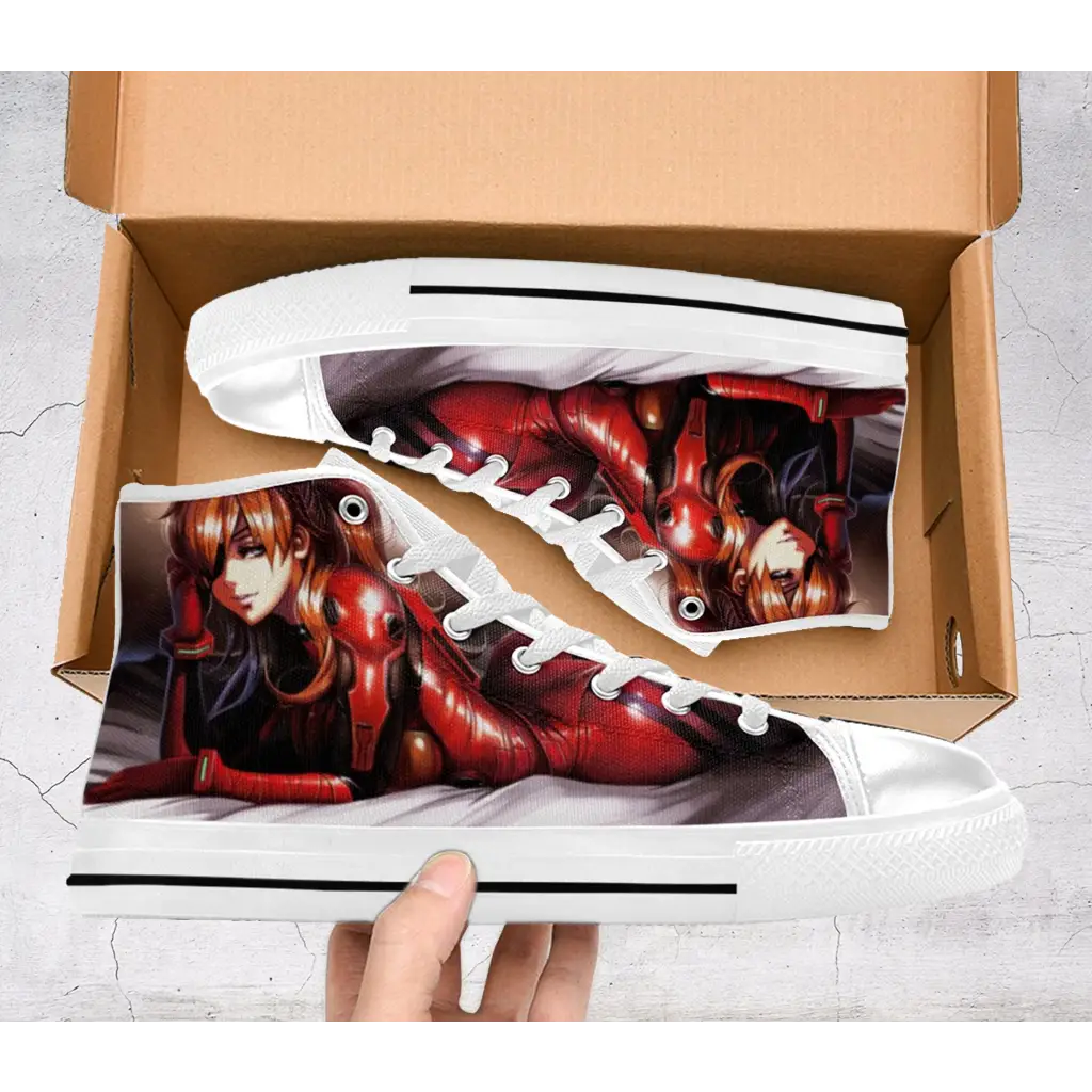 Anime Manga Asuka Langley Neon Genesis Evangelion High Top Sneakers Shoes