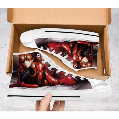 Anime Manga Asuka Langley Neon Genesis Evangelion High Top Sneakers Shoes