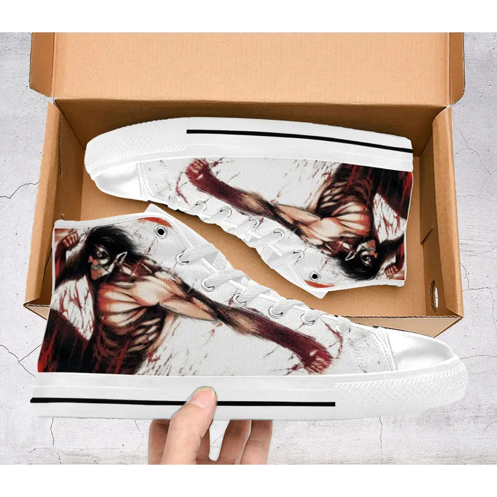 Anime Manga Attack On Titan Eren Jaeger Custom High Top Sneakers Shoes