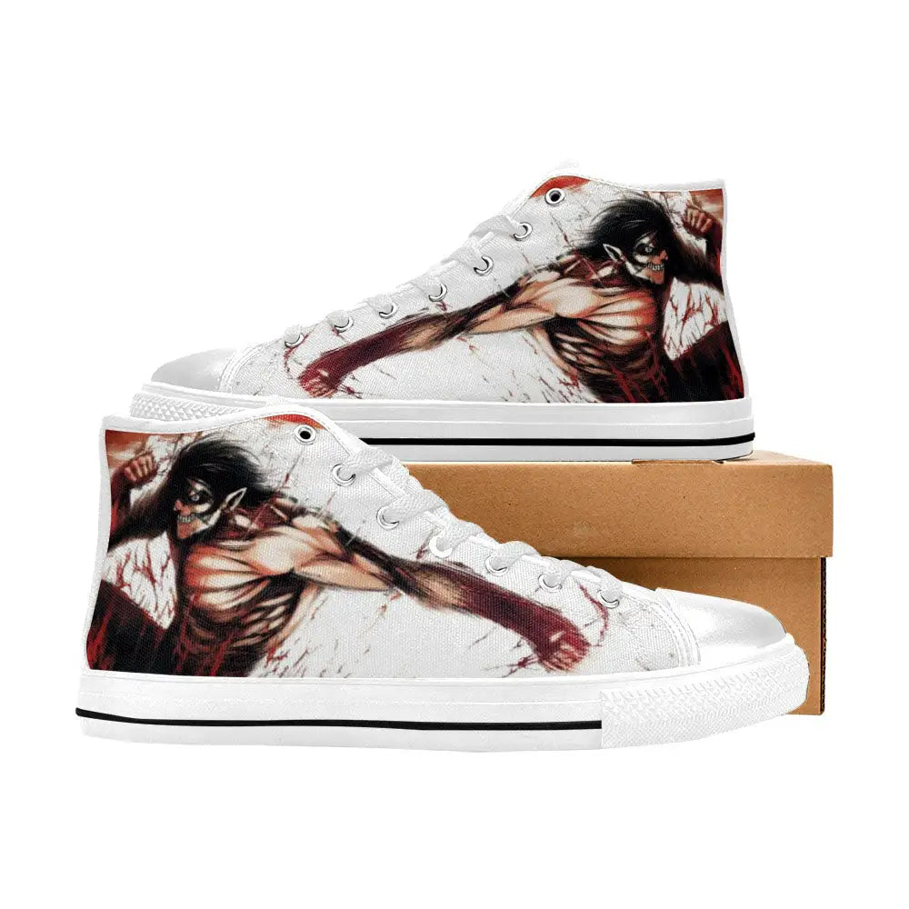 Anime Manga Attack On Titan Eren Jaeger Custom High Top Sneakers Shoes