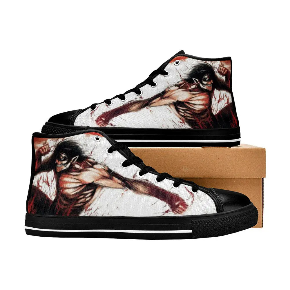 Anime Manga Attack On Titan Eren Jaeger Custom High Top Sneakers Shoes