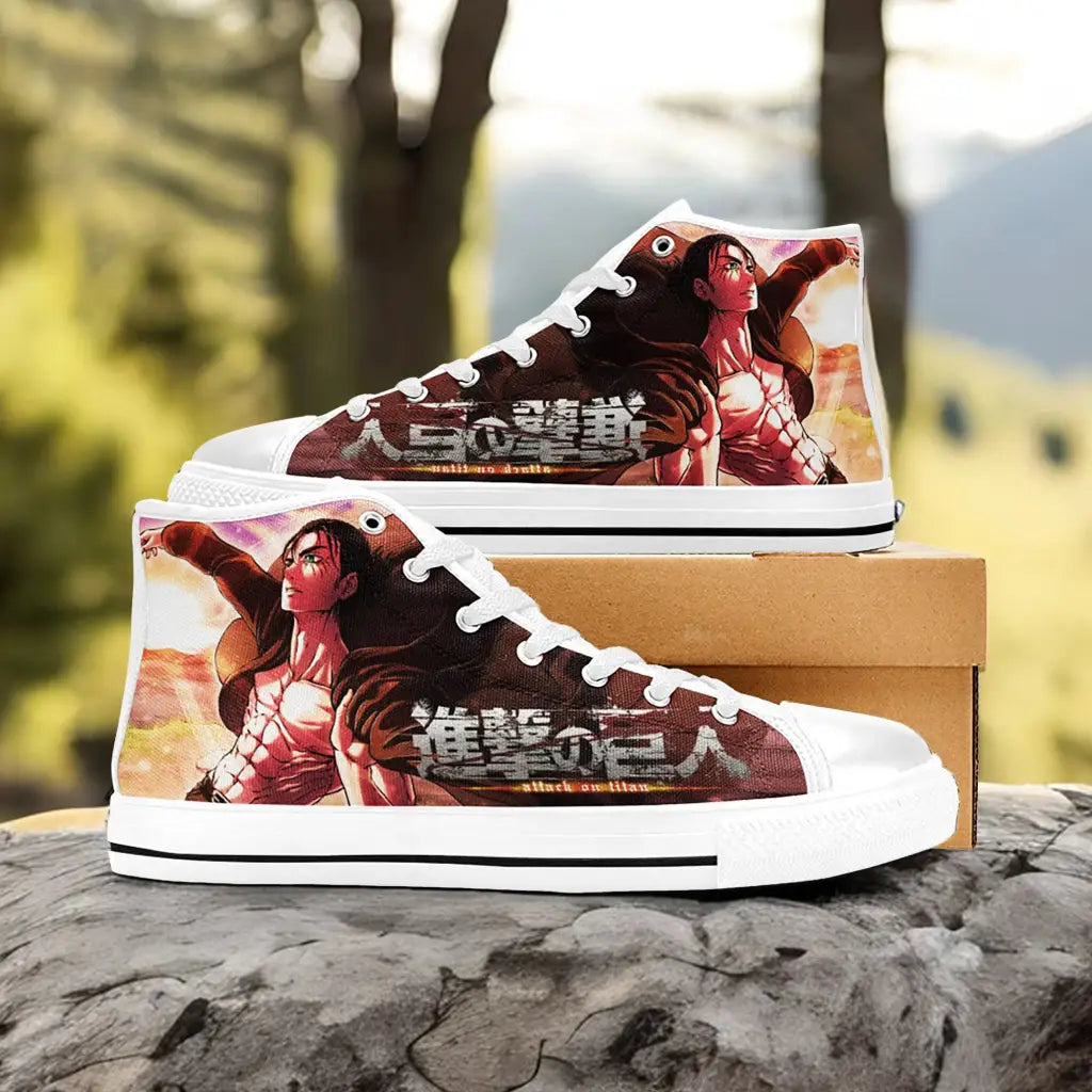 Attack on Titan Eren Yeager Custom High Top Sneakers Shoes