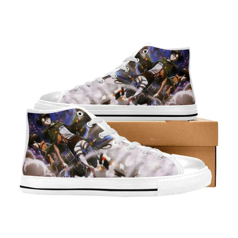 Anime Manga Attack On Titan Levi Ackerman Eren Custom High Top Sneakers Shoes