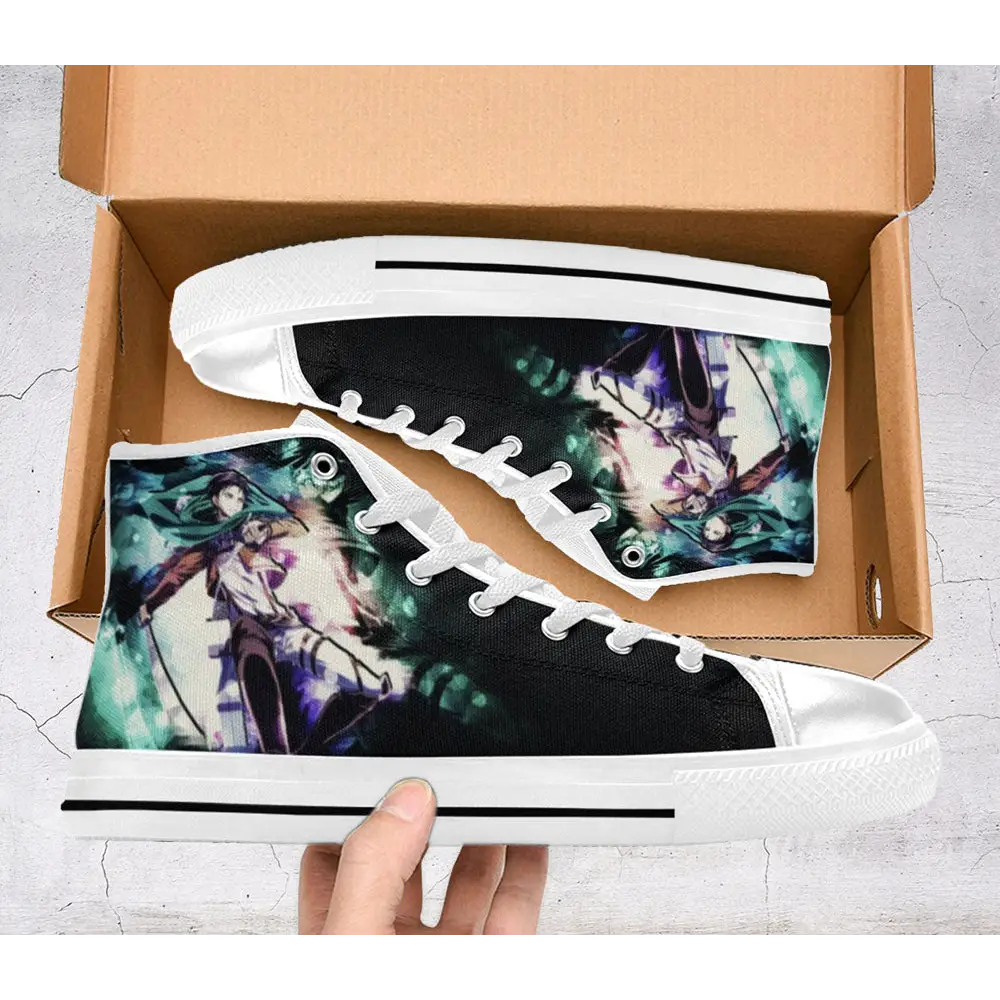 Anime Manga Attack On Titan Levi Ackerman Custom High Top Sneakers Shoes