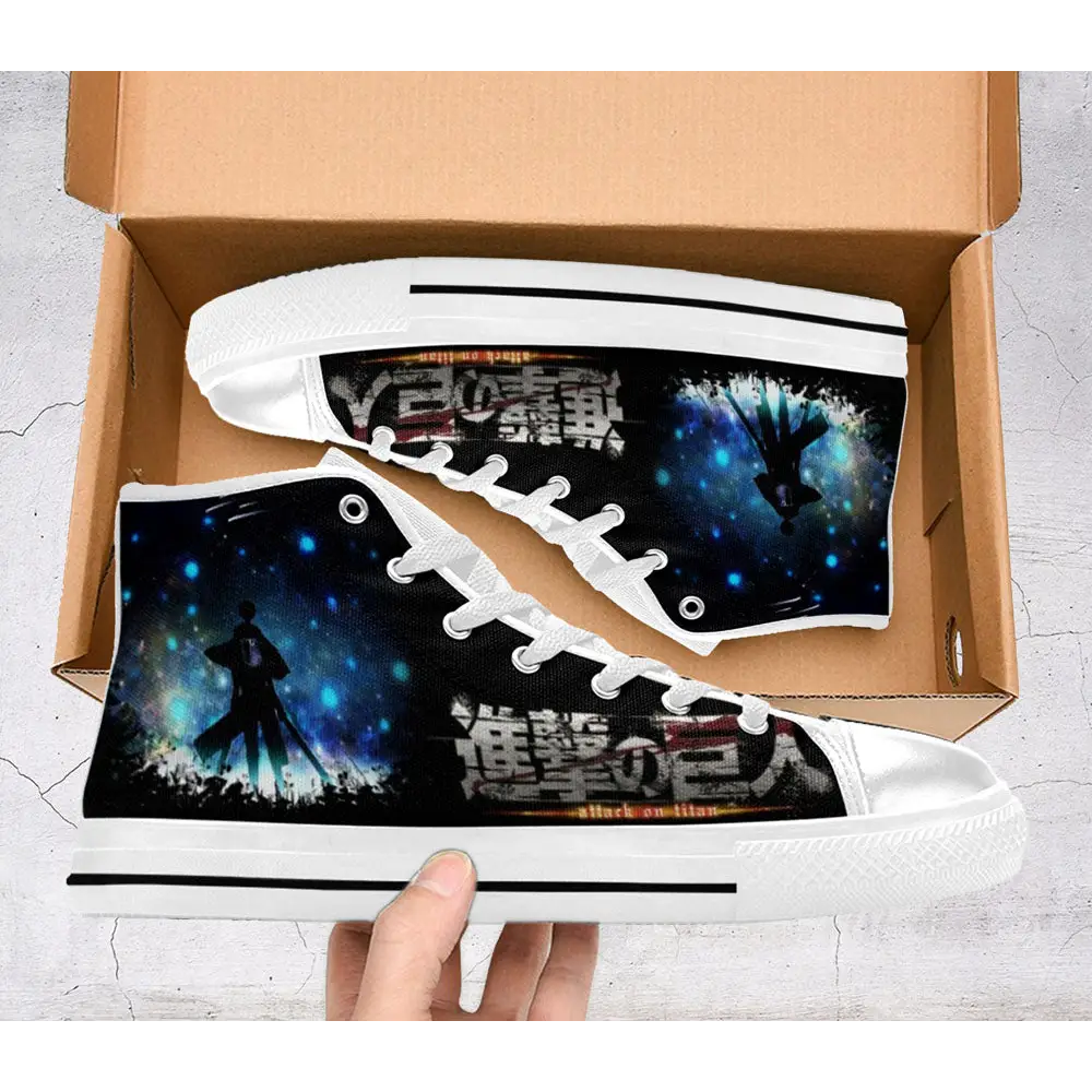 Anime Manga Attack On Titan Levi Ackerman Custom High Top Sneakers Shoes