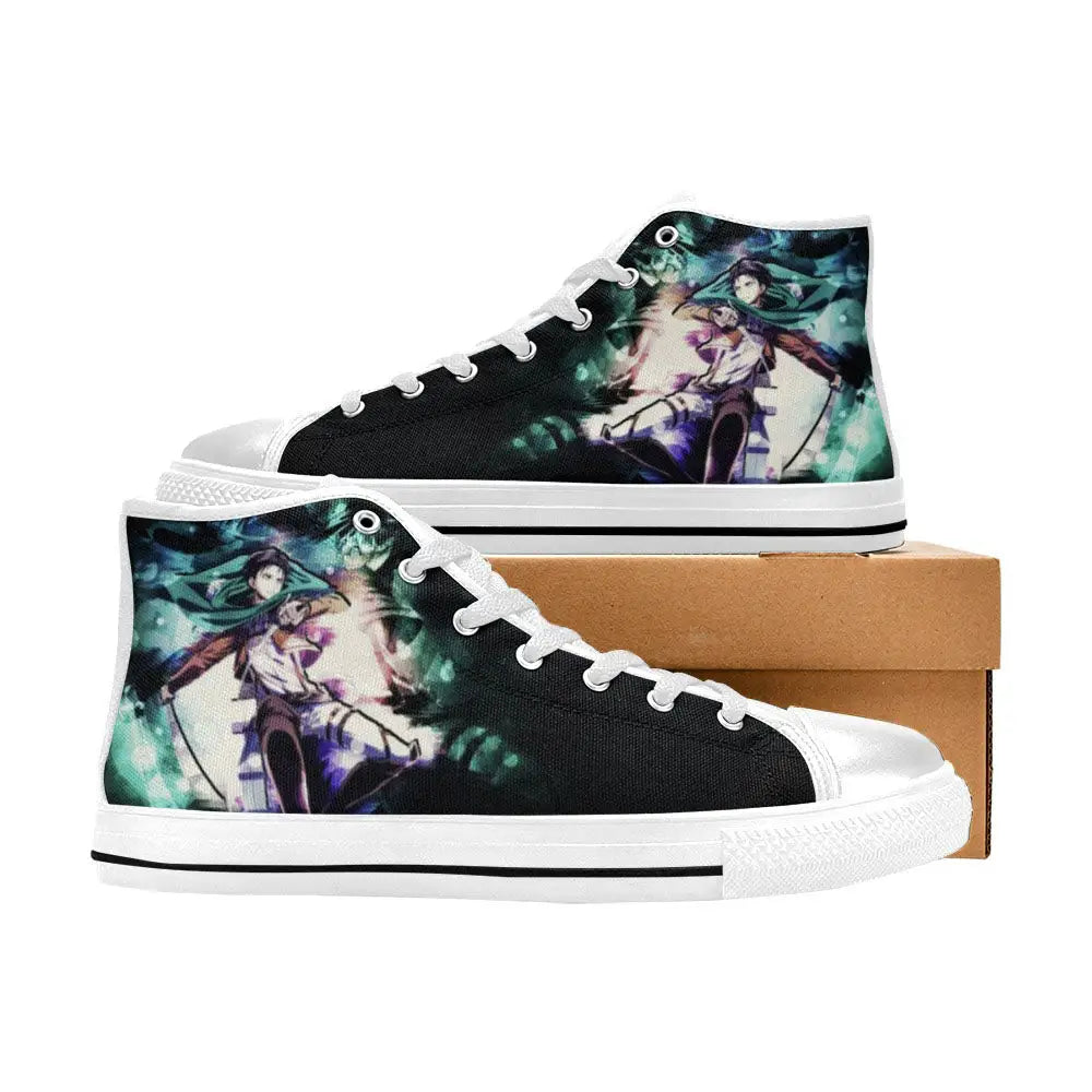 Anime Manga Attack On Titan Levi Ackerman Custom High Top Sneakers Shoes