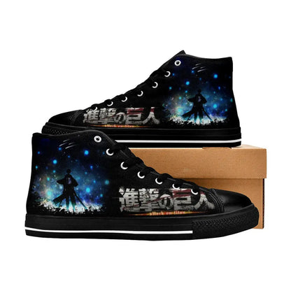 Anime Manga Attack On Titan Levi Ackerman Custom High Top Sneakers Shoes