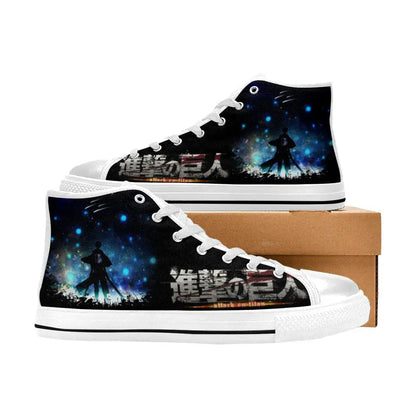 Anime Manga Attack On Titan Levi Ackerman Custom High Top Sneakers Shoes