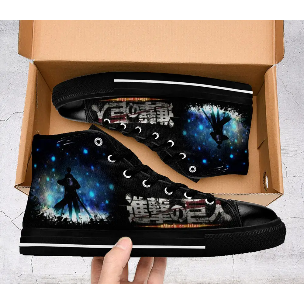 Anime Manga Attack On Titan Levi Ackerman Custom High Top Sneakers Shoes