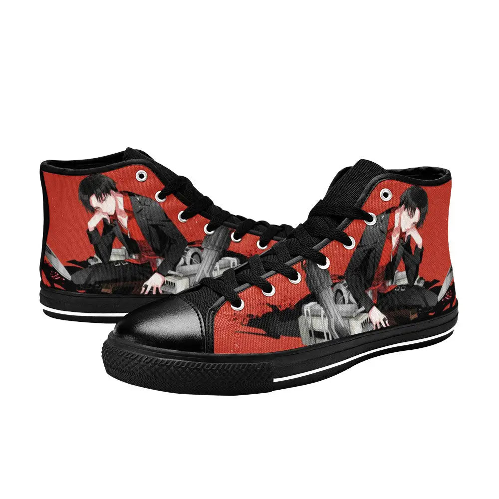 Attack on Titan Levi Ackerman Custom High Top Sneakers Shoes