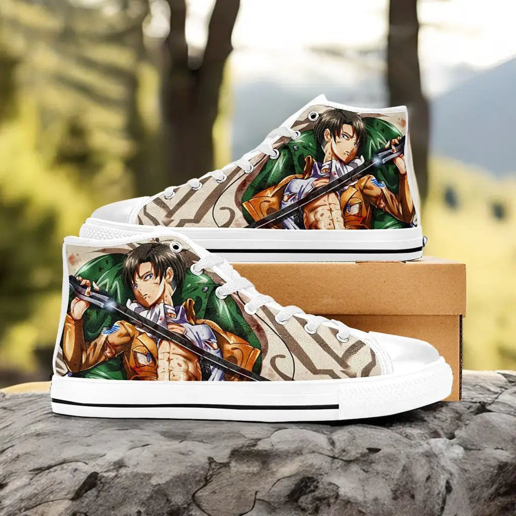 Attack on Titan Levi Ackerman Custom High Top Sneakers Shoes