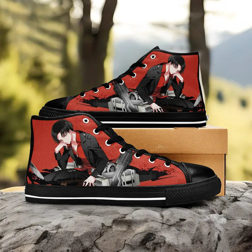 Attack on Titan Levi Ackerman Custom High Top Sneakers Shoes