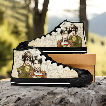 Attack on Titan Levi Hange Custom High Top Sneakers Shoes