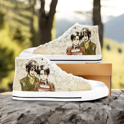 Attack on Titan Levi Hange Custom High Top Sneakers Shoes