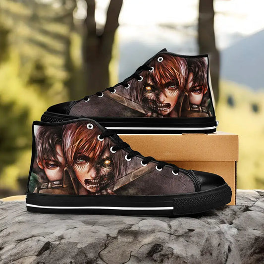 Attack on Titan Levi v Eren Custom High Top Sneakers Shoes