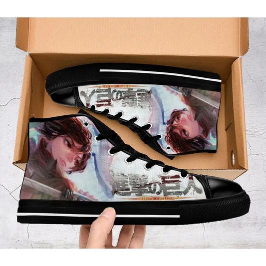 Anime Manga Attack On Titan Mikasa Ackerman Custom High Top Sneakers Shoes