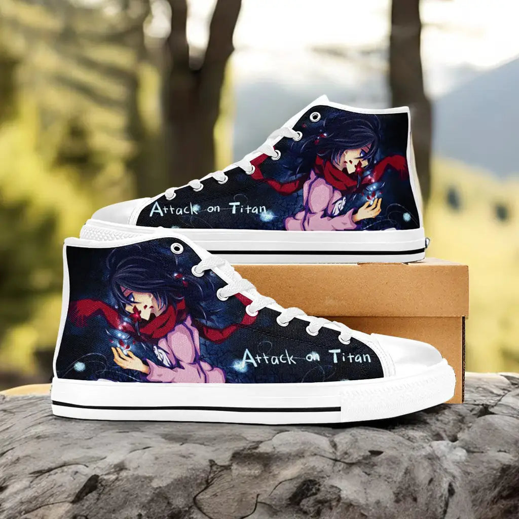 Attack on Titan Mikasa Ackerman Custom High Top Sneakers Shoes