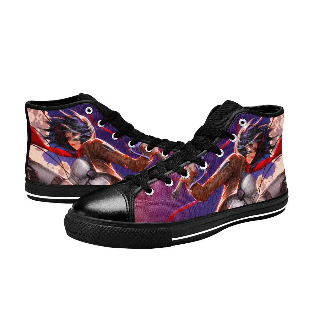 Attack on Titan Mikasa Ackerman Custom High Top Sneakers Shoes