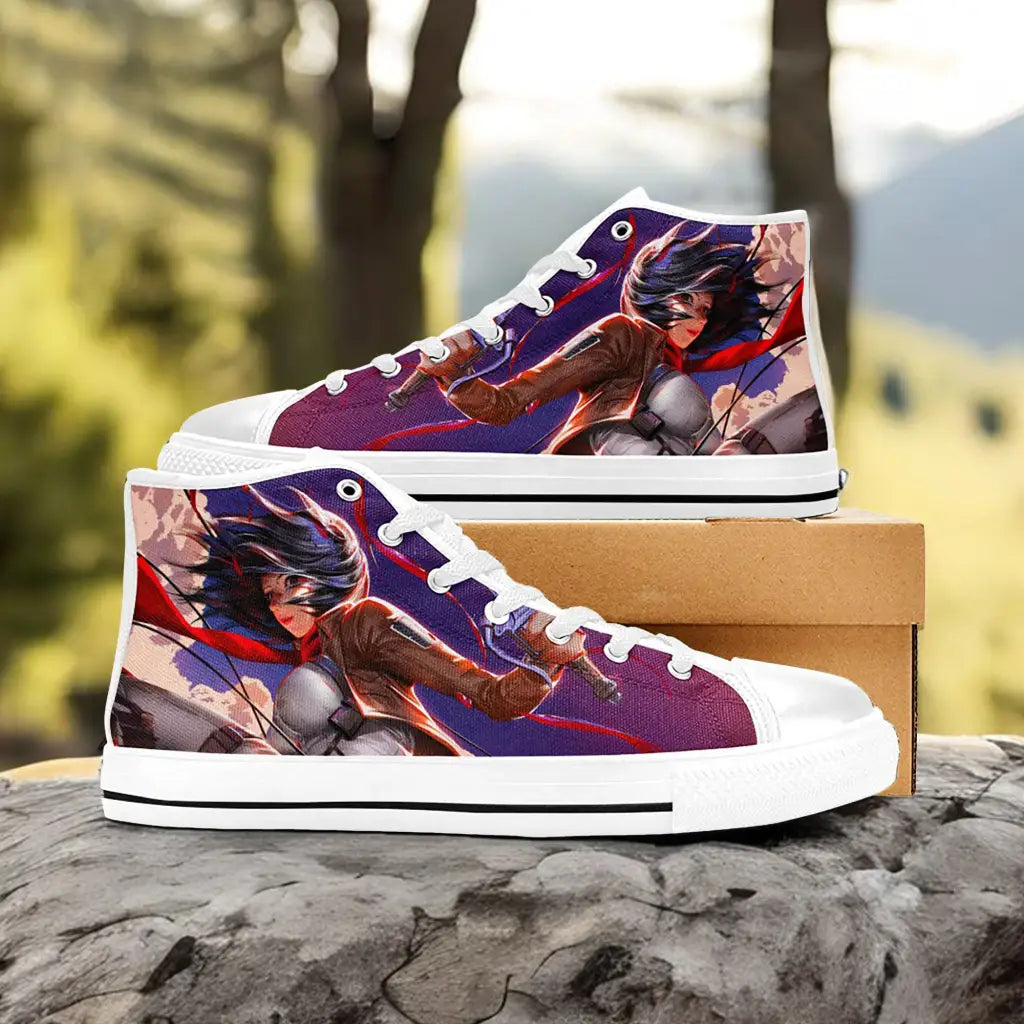 Attack on Titan Mikasa Ackerman Custom High Top Sneakers Shoes