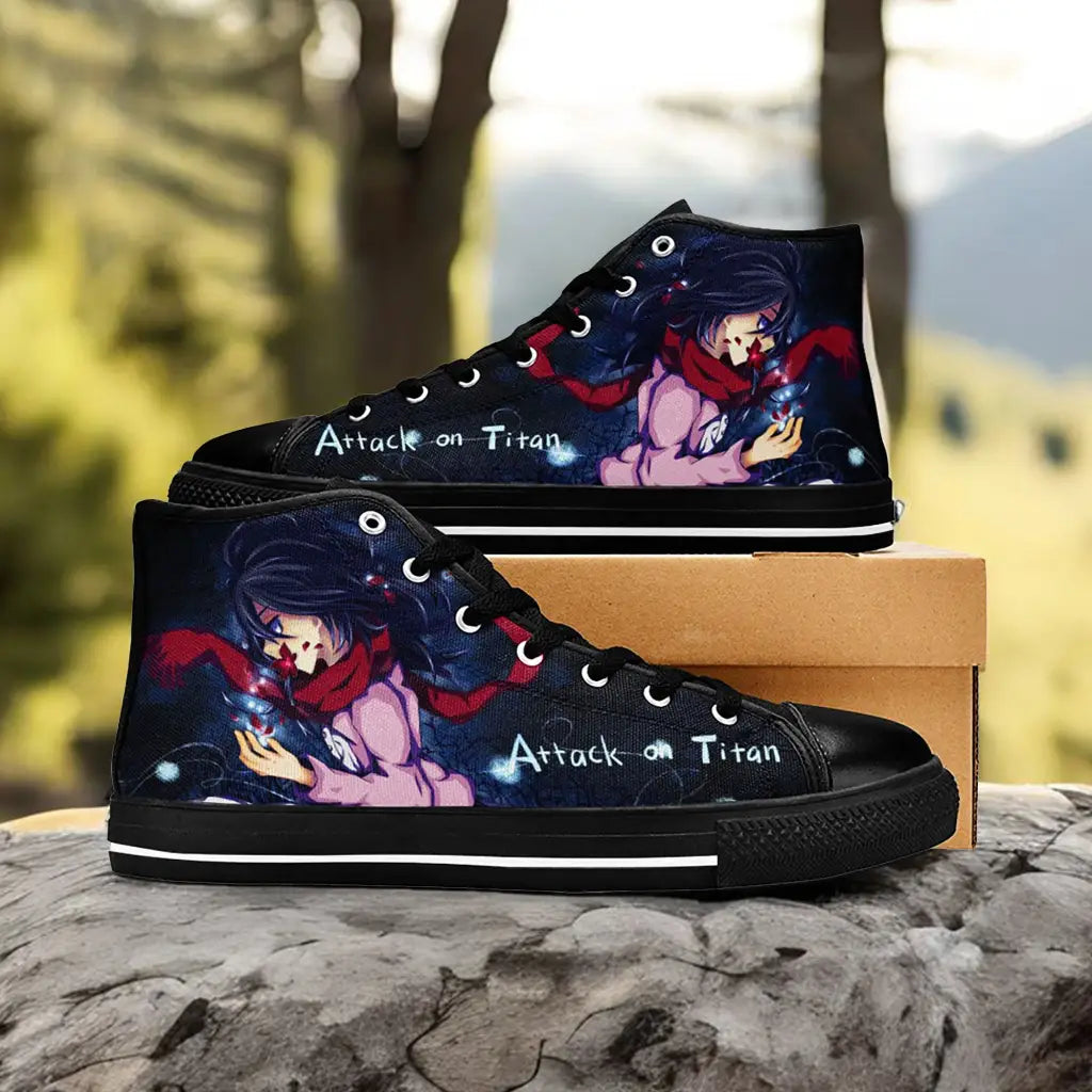 Attack on Titan Mikasa Ackerman Custom High Top Sneakers Shoes