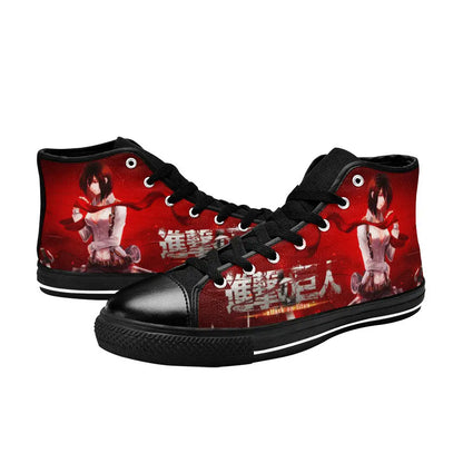 Attack on Titan Mikasa Ackerman Custom High Top Sneakers Shoes