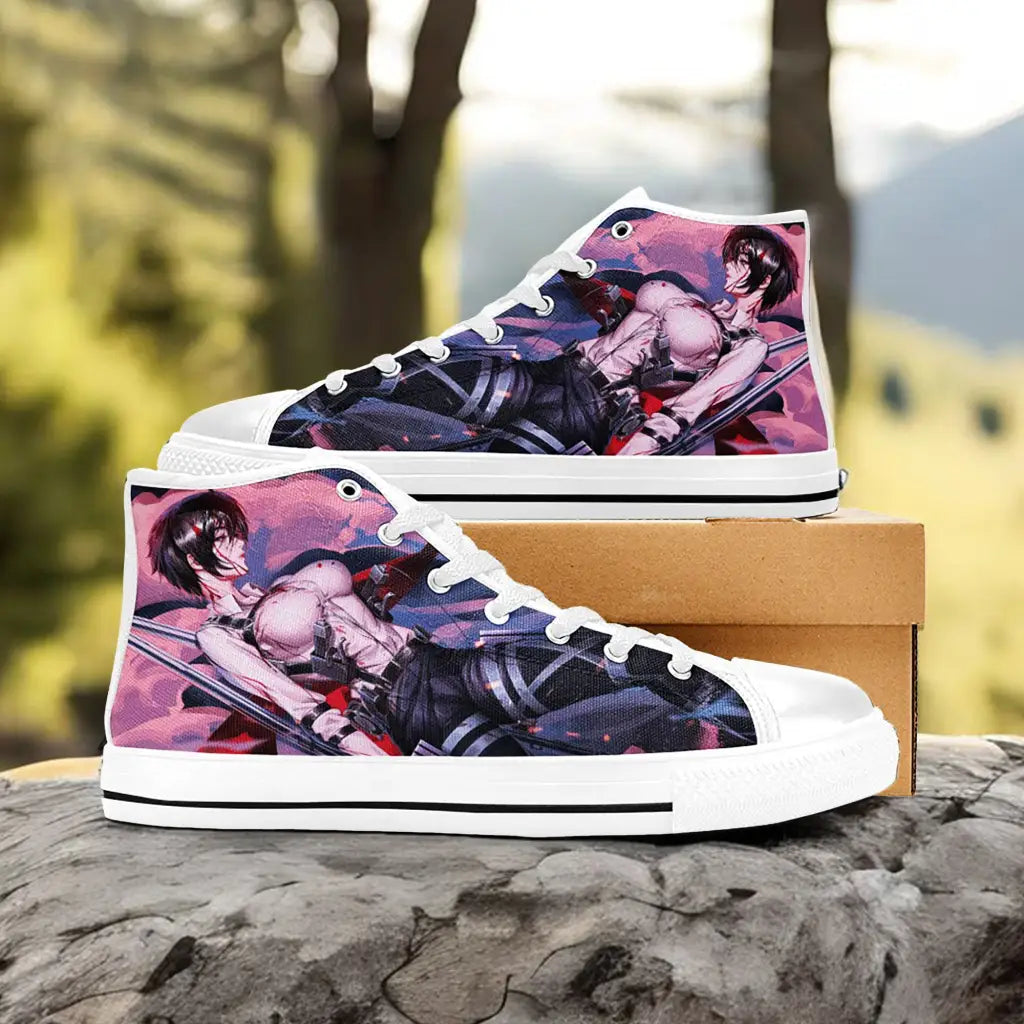 Attack on Titan Mikasa Ackerman Custom High Top Sneakers Shoes