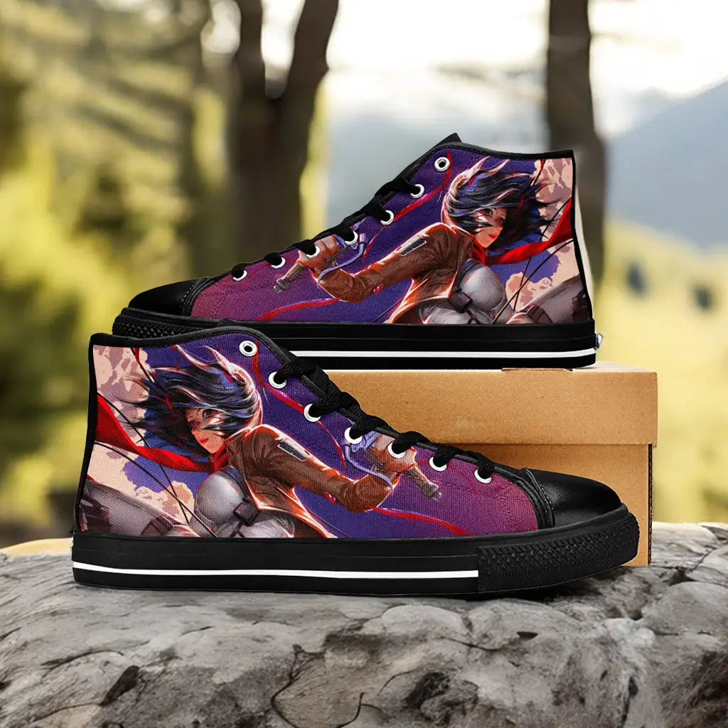 Attack on Titan Mikasa Ackerman Custom High Top Sneakers Shoes