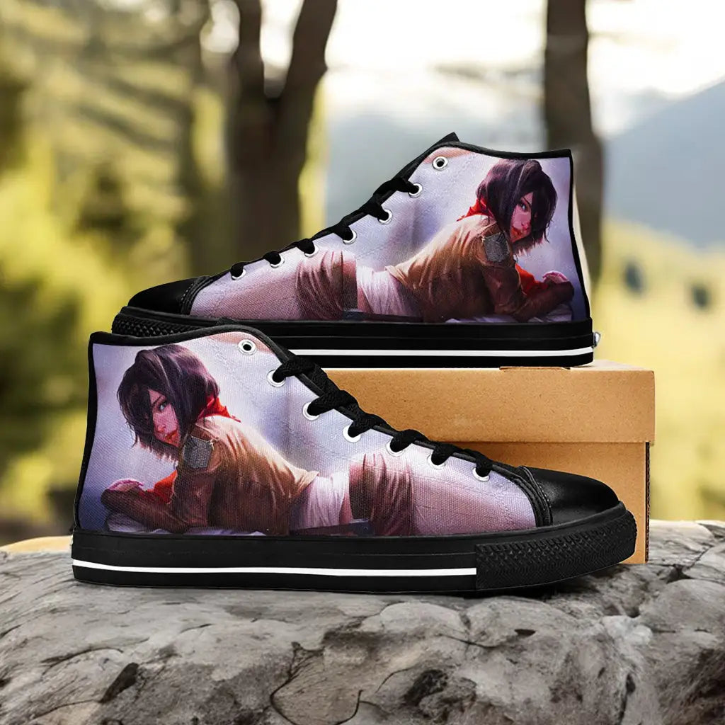 Attack on Titan Mikasa Ackerman Custom High Top Sneakers Shoes