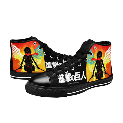 Attack on Titan Mikasa Ackerman Custom High Top Sneakers Shoes