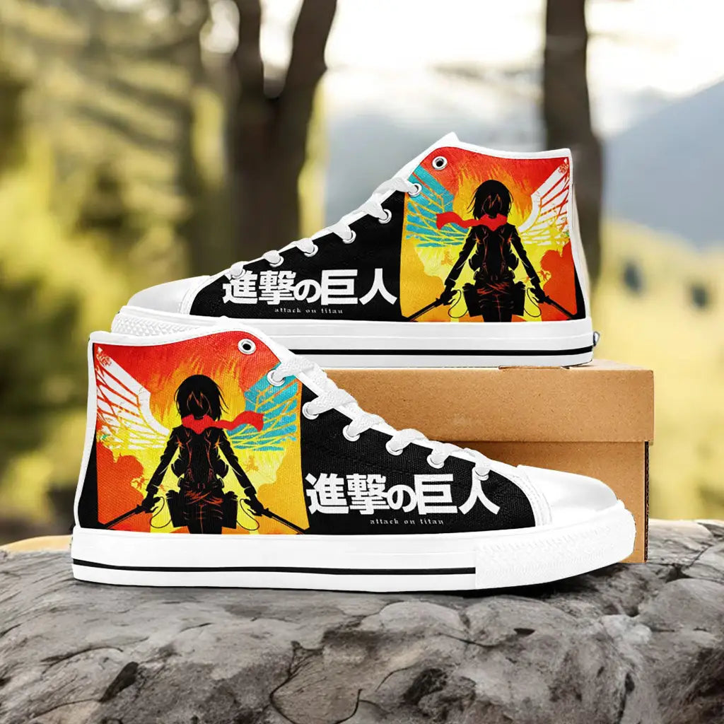 Attack on Titan Mikasa Ackerman Custom High Top Sneakers Shoes