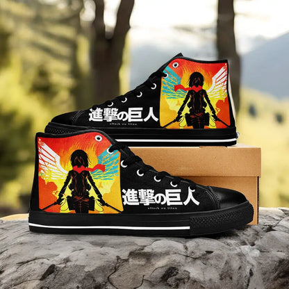 Attack on Titan Mikasa Ackerman Custom High Top Sneakers Shoes