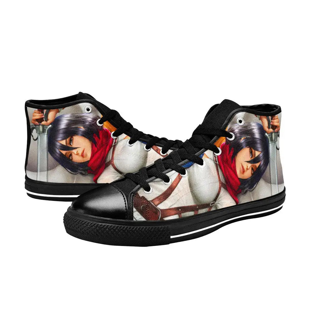 Attack on Titan Mikasa Custom High Top Sneakers Shoes