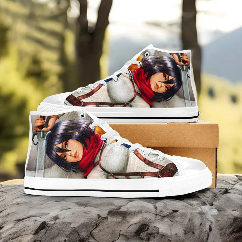 Attack on Titan Mikasa Custom High Top Sneakers Shoes