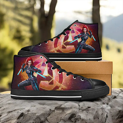 Avengers Black Widow Custom High Top Sneakers Shoes